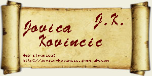 Jovica Kovinčić vizit kartica